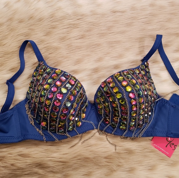 Blue Rave Bra EmazingLights / iHeartRaves gems - Picture 3 of 3